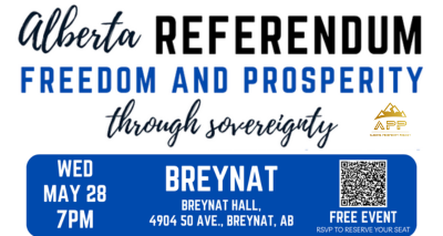 Event | Alberta Prosperity Project | Let's Talk Freedom Prosperity through Sovereignty | Breynat May 28