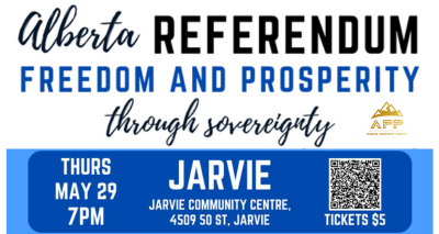 Event | Alberta Prosperity Project | Let's Talk Freedom Prosperity through Sovereignty | Jarvie May 29