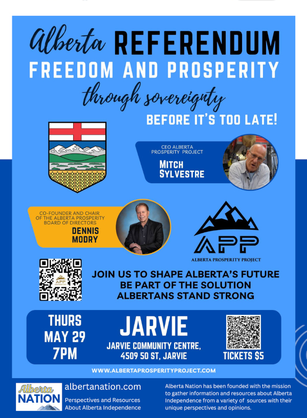 Event | Alberta Prosperity Project | Let's Talk Freedom Prosperity through Sovereignty | Jarvie May 29